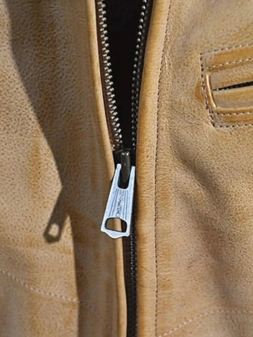 Vintage Tan Patina Single Rider Leather Jacket