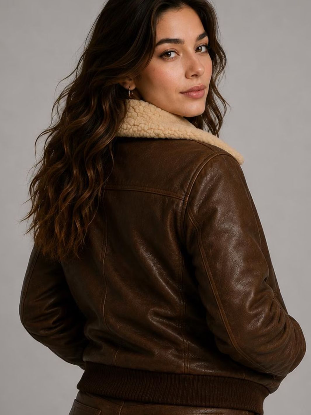 Shearling Collar Bomber Jacket