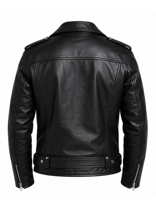 Asymmetrical Biker Jacket With Belt