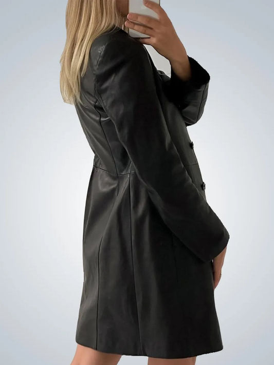Women's Leather Car Coat