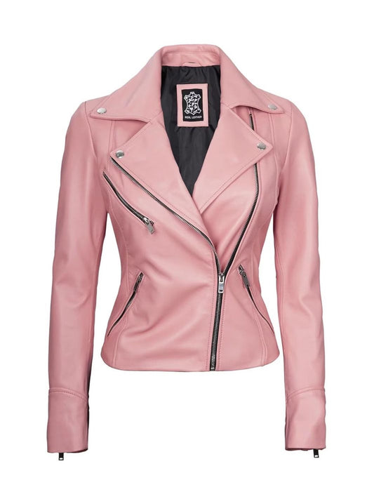 Asymmetrical Biker Leather Jacket