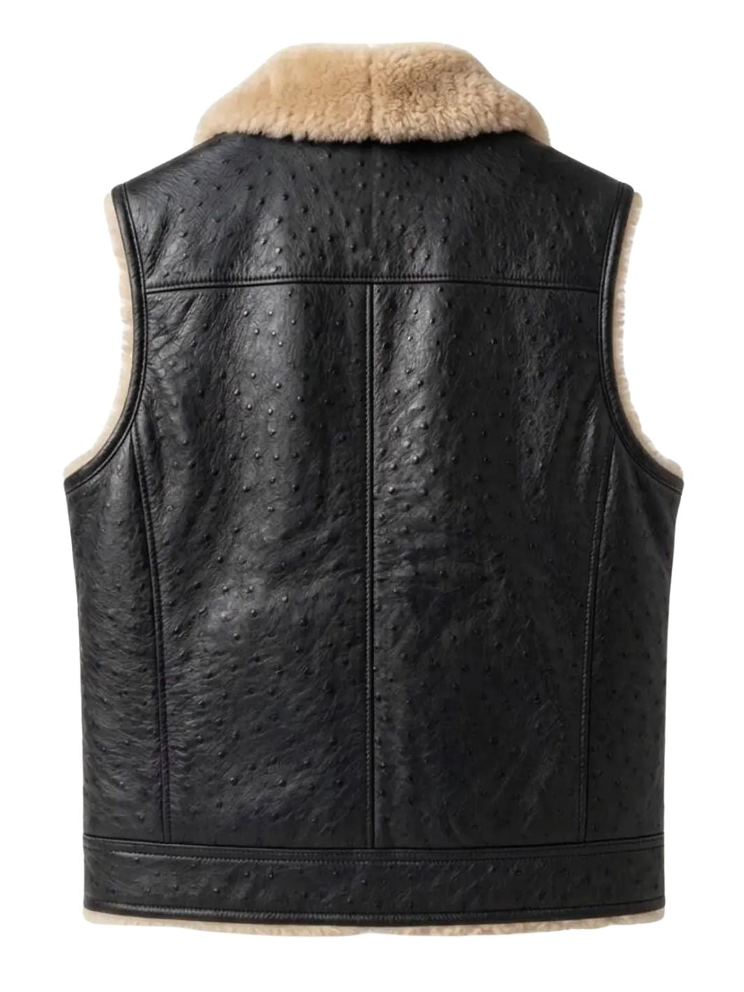 Leather Vest with Shearling Lining