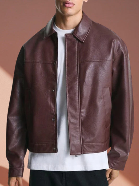 Boxy Fit Leather Jacket