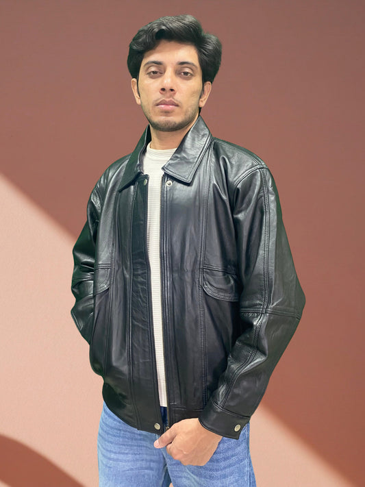 Oversized Retro Leather Jacket