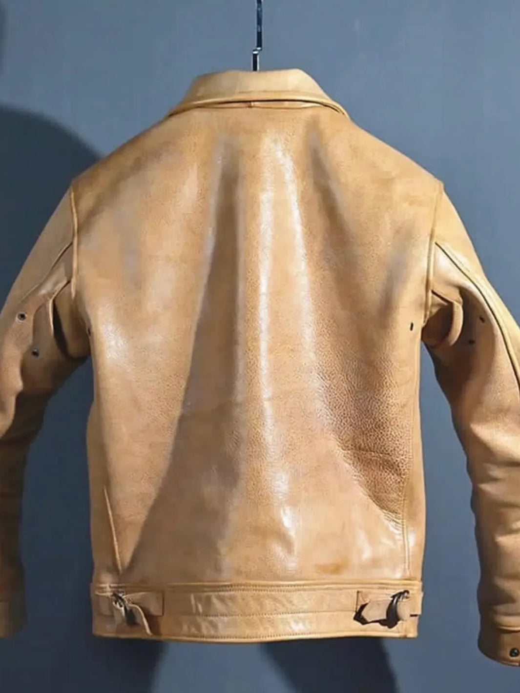 Vintage Tan Patina Single Rider Leather Jacket