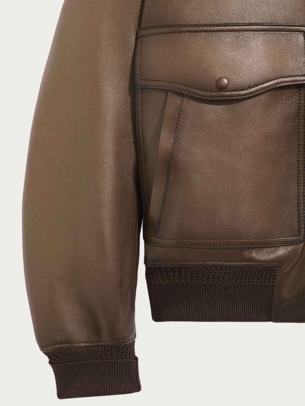 Flight Jacket with Shearling Collar