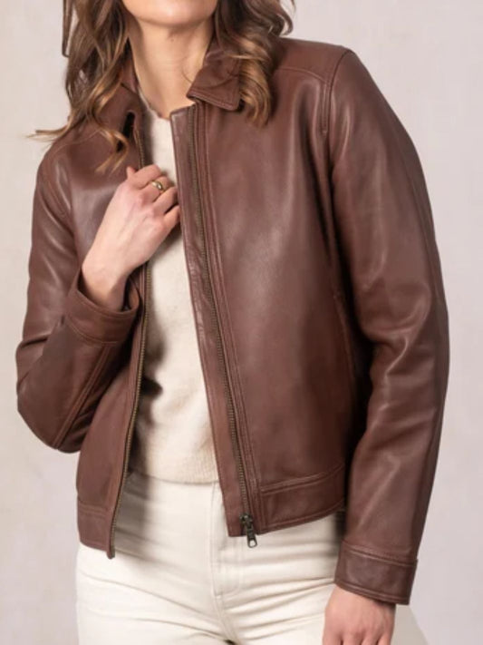 Collared Leather Jacket