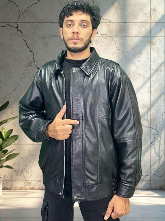 Oversized Retro Leather Jacket