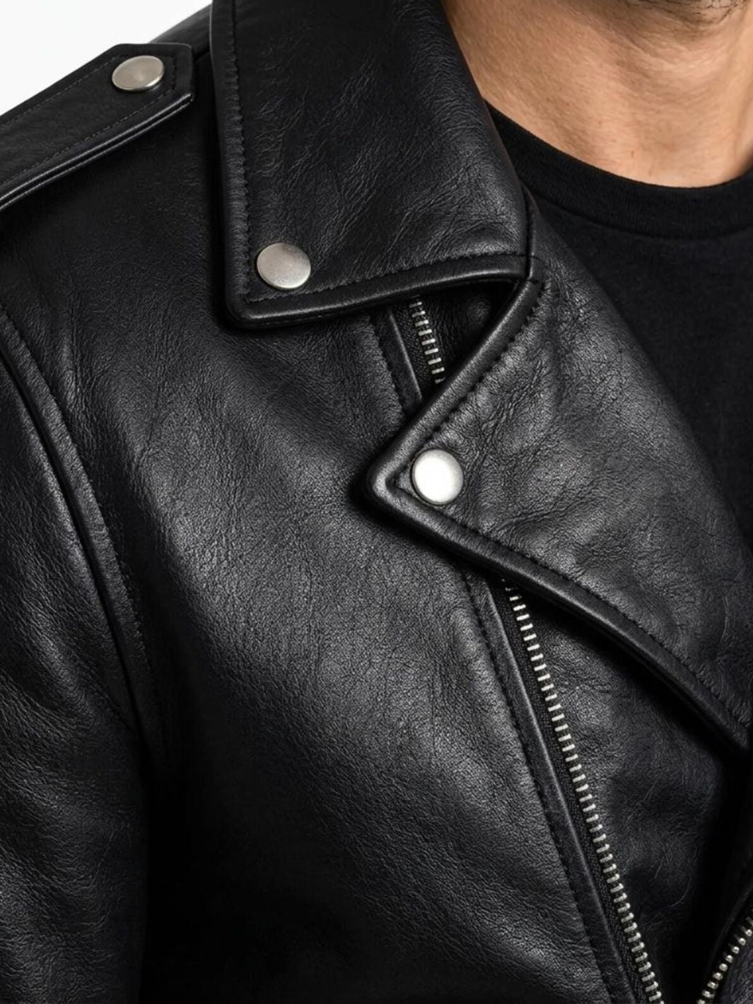 Asymmetrical Biker Jacket With Belt