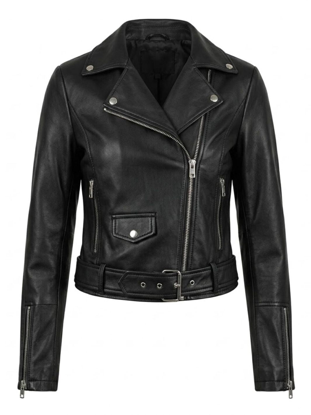 Custom Embroidered Leather Jacket • Floral Biker