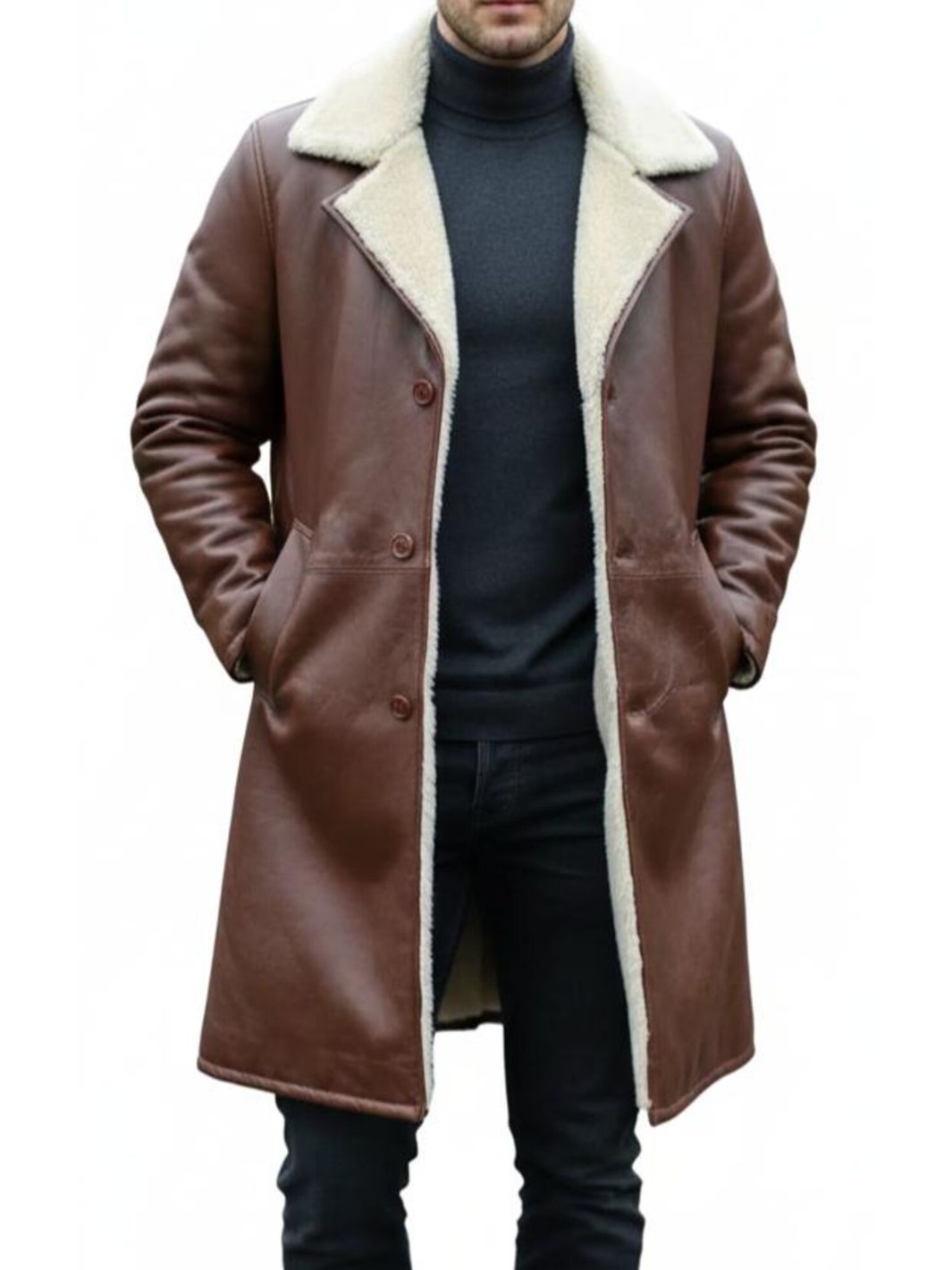 Leather Shearling Coat