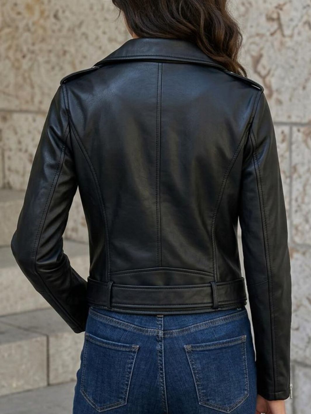 Custom Embroidered Leather Jacket • Floral Biker