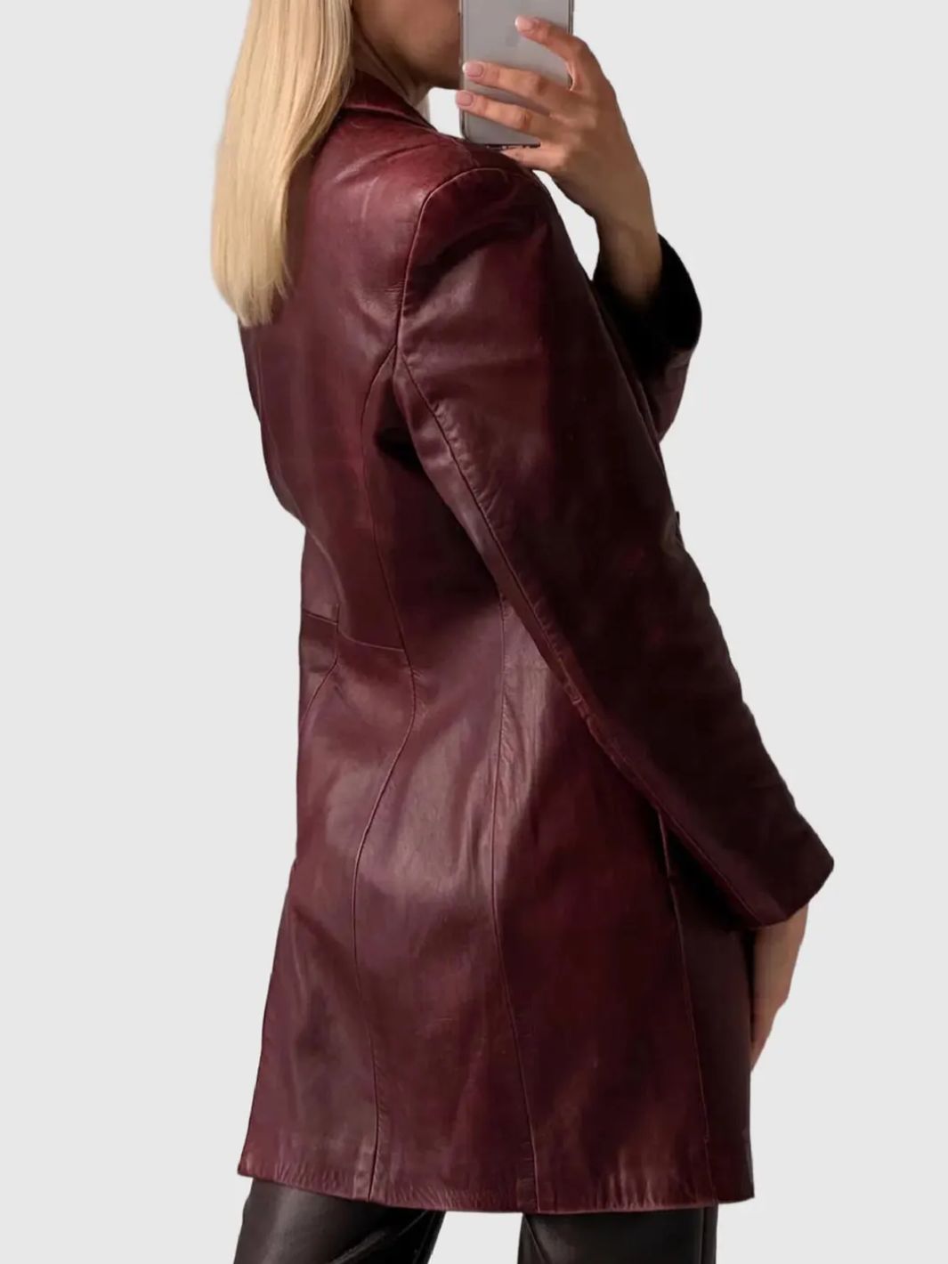 Women's Leather Car Coat