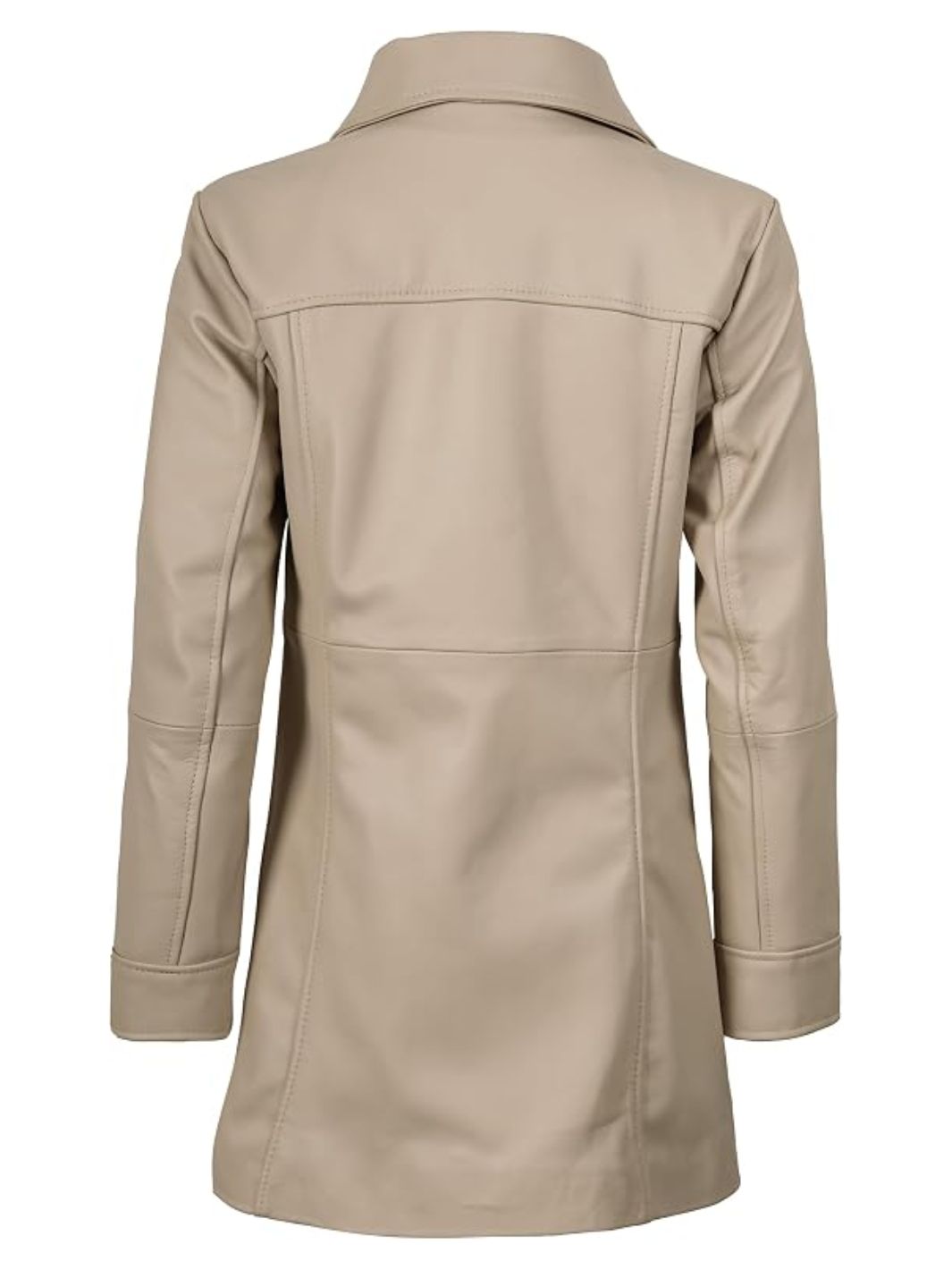 Marsha Women Shirt Collar Leather Car Coat