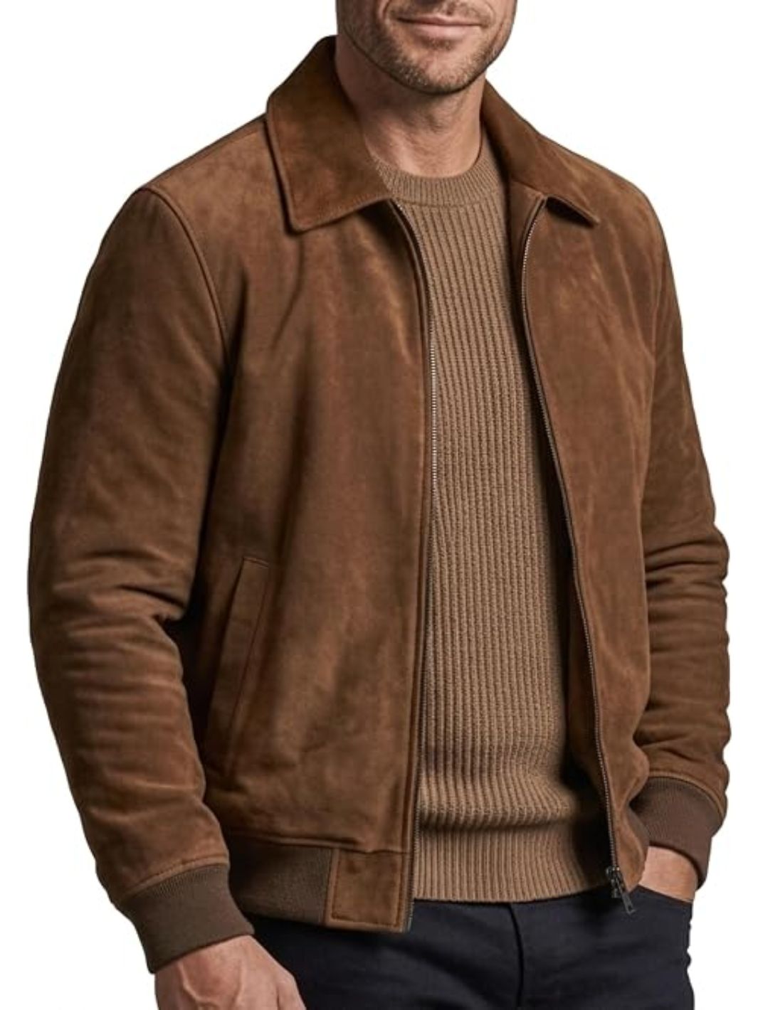 Suede Harrington Jacket