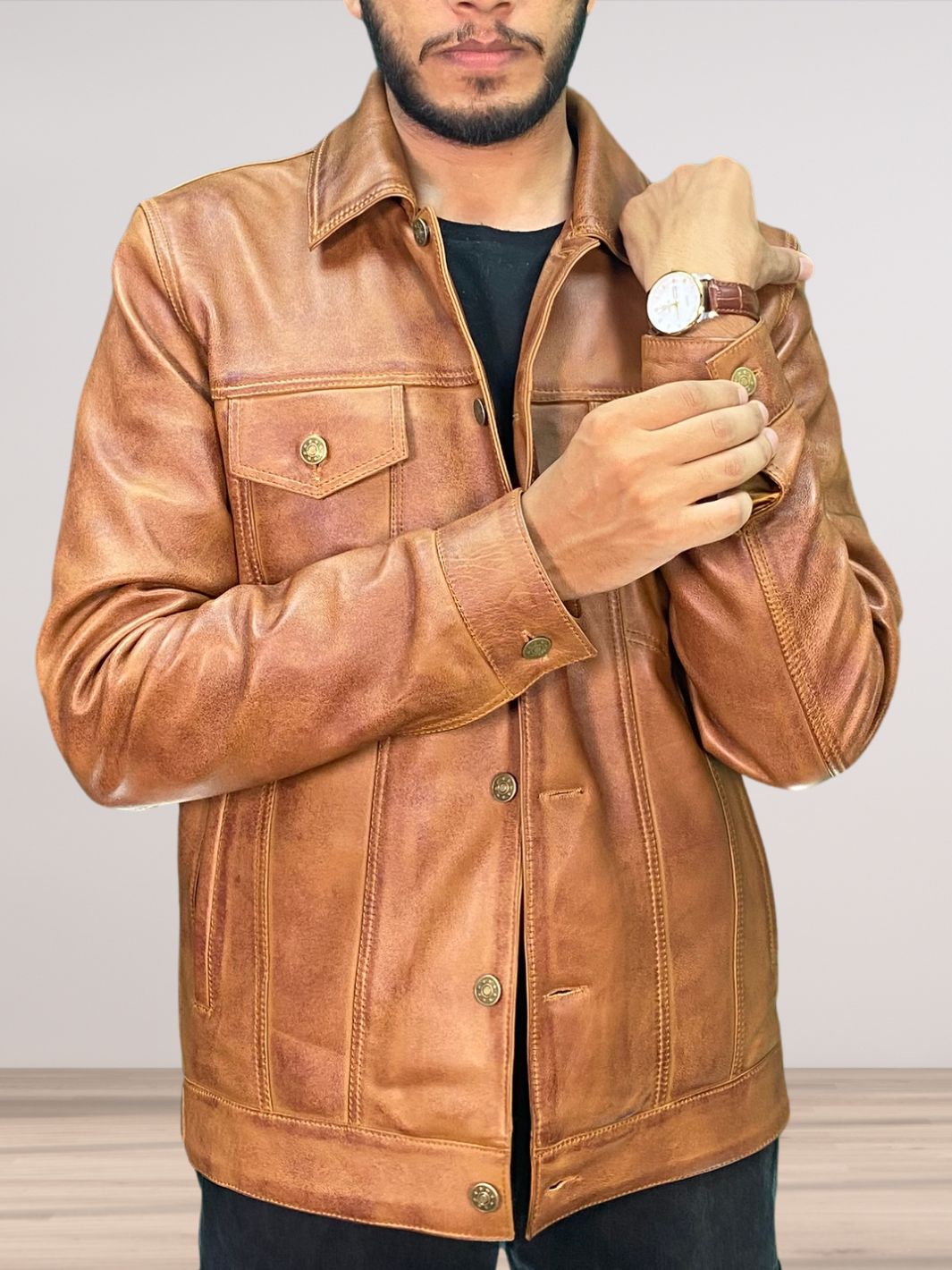 Brown Wax Trucker Jacket