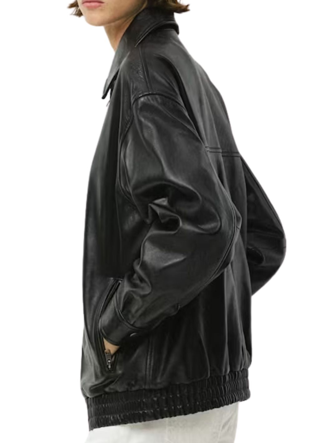 Shirt Collar Oversize Bomber Jacket
