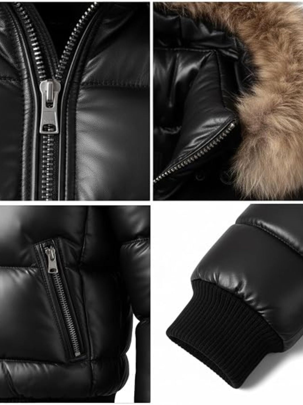 Winter Puffer Jacket for Men & Women with Faux Fur Hood