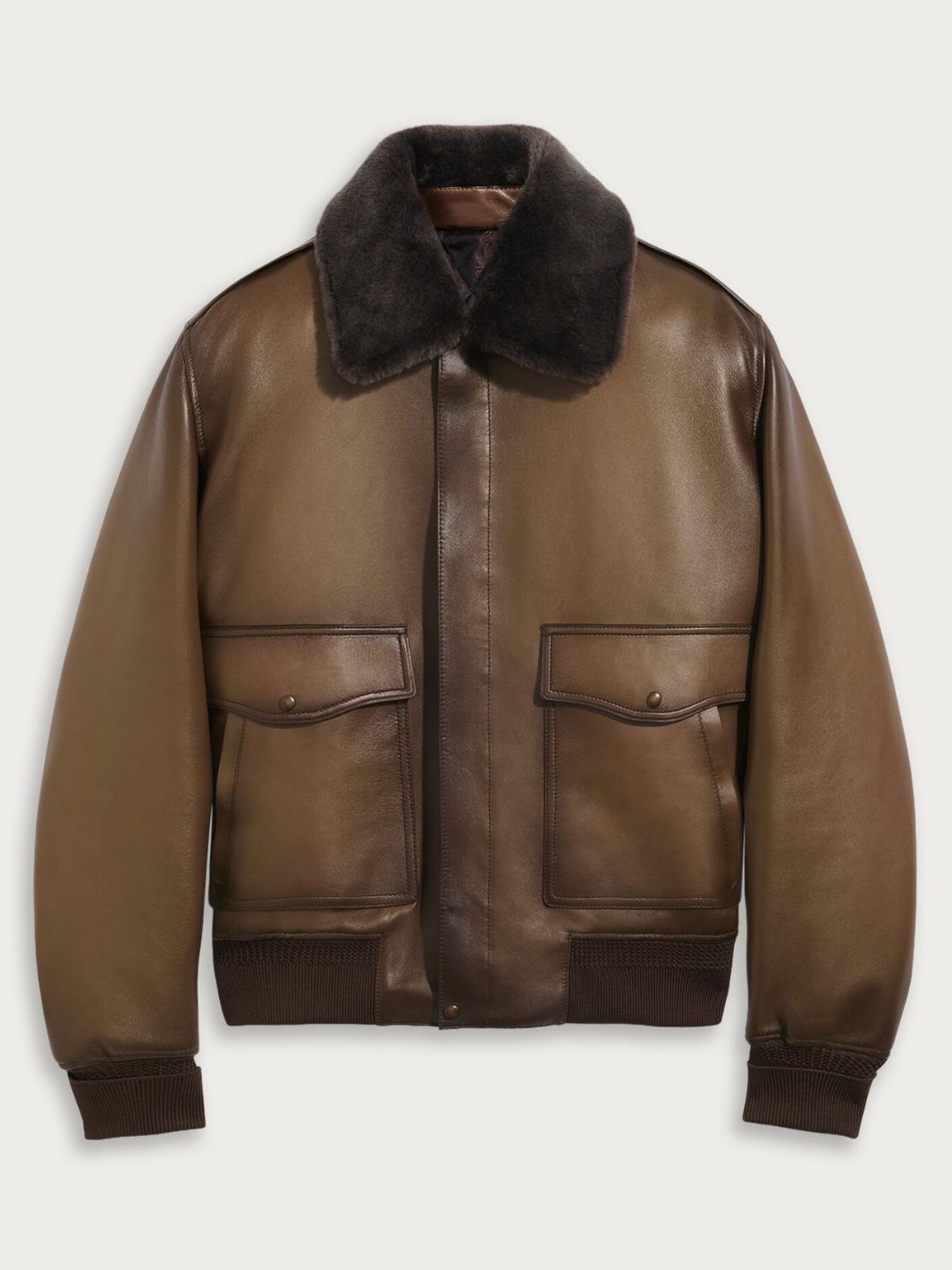 Flight Jacket with Shearling Collar