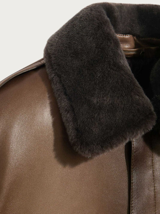 Flight Jacket with Shearling Collar