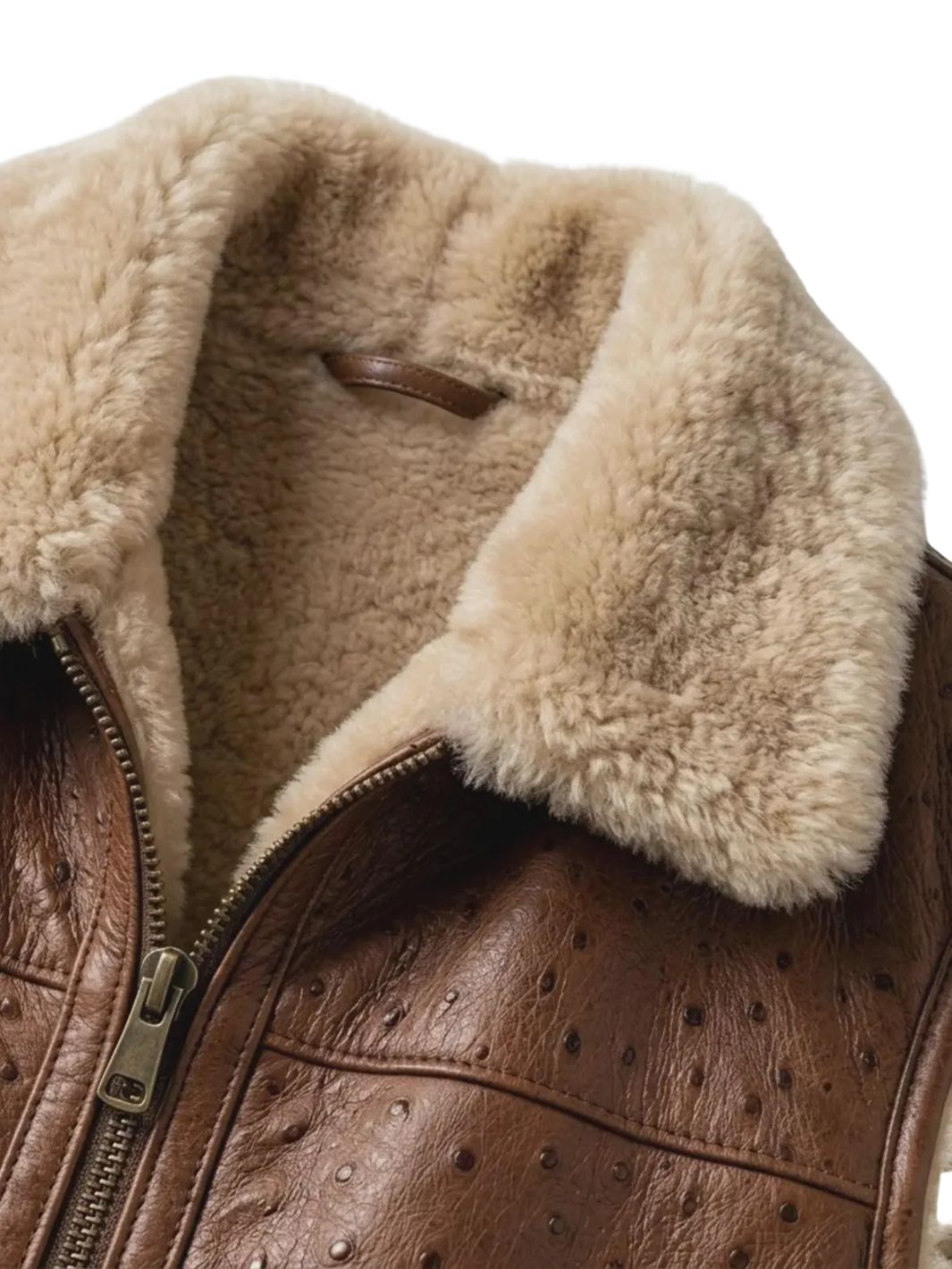 Leather Vest with Shearling Lining